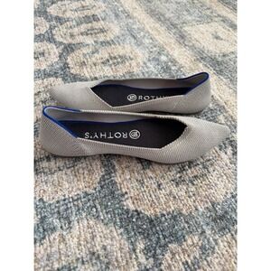 Rothy's The Point Flats in Flax‎ Birdseye Grey, Size 7 Excellent Used Condition
